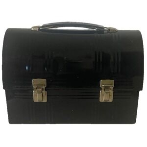 Vintage Aladdin Black Metal Dome Lunchbox Nashville Tennessee USA No Thermos